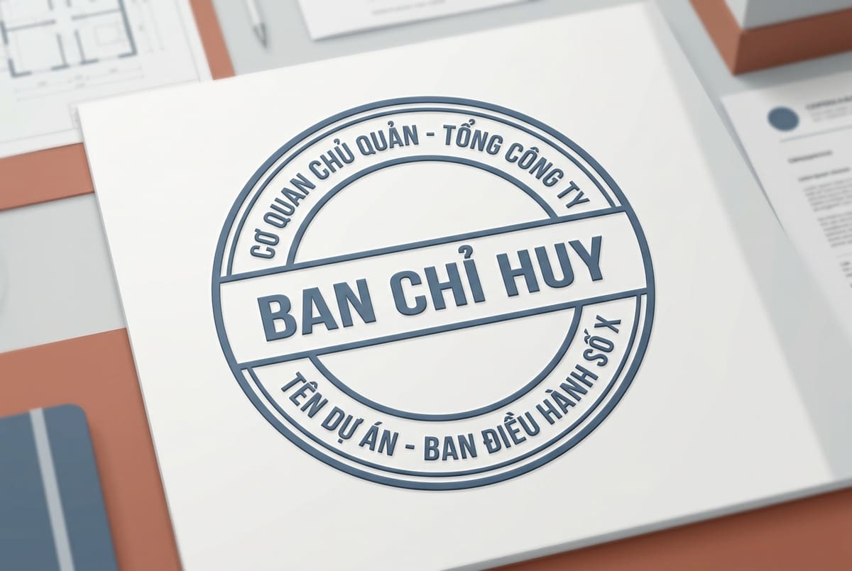 Minh họa mẫu bố cục hình tròn nội bộ cho đơn vị nhà nước