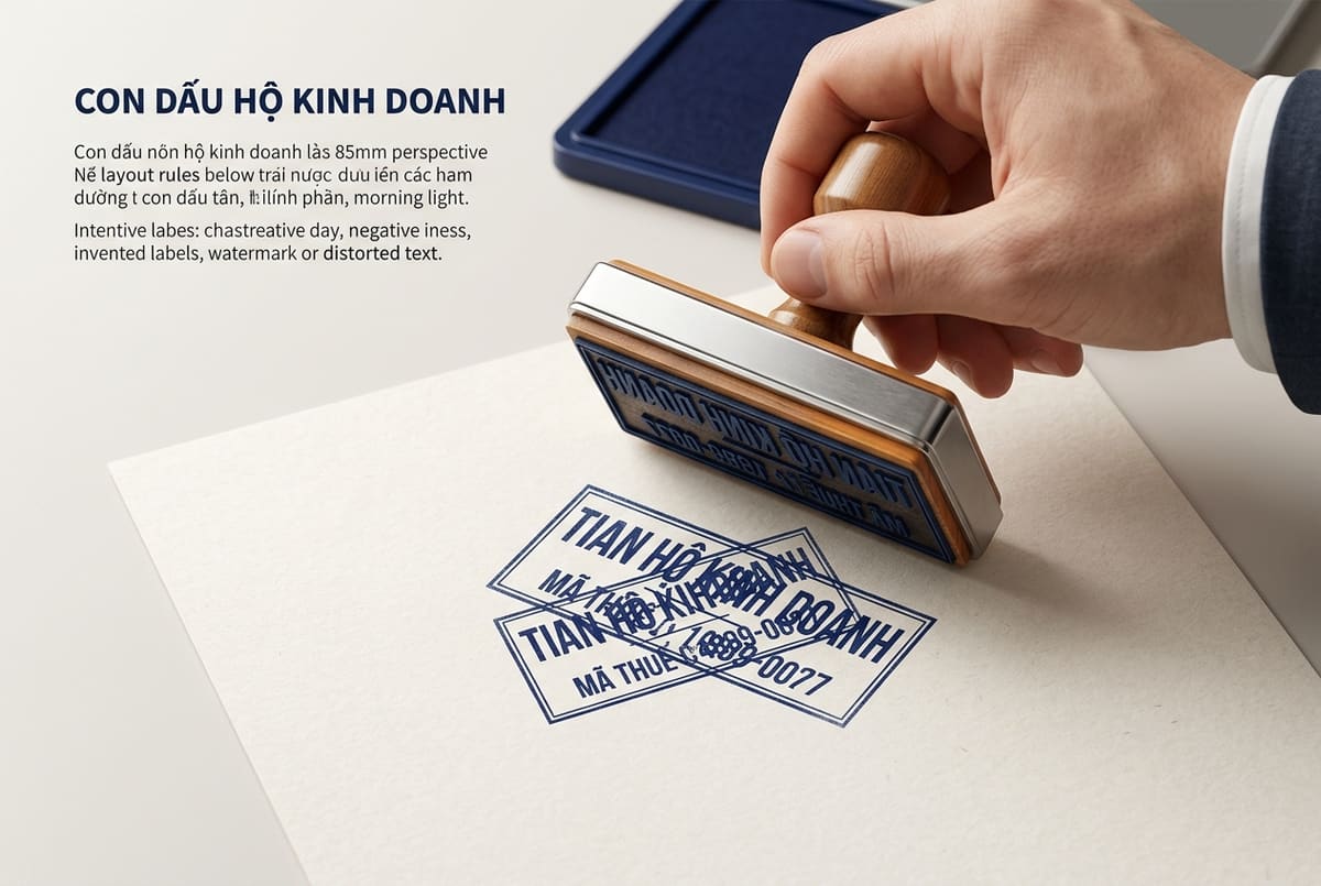 Minh họa cách bố cục nội dung trên mặt dấu vuông đúng thực tế